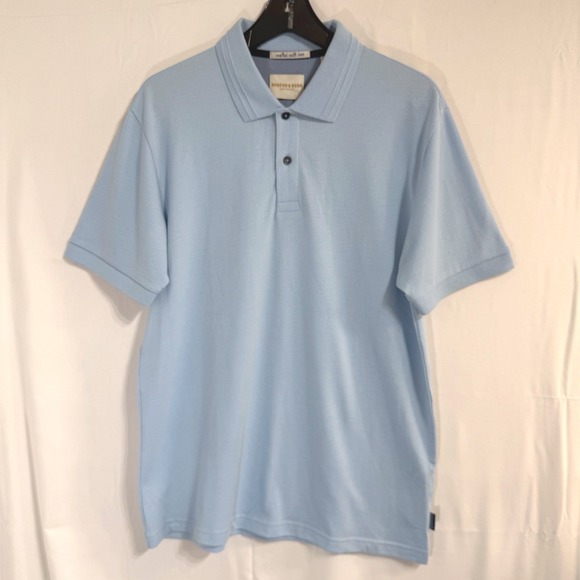 Scotch & Soda Other - Scotch & Soda Mens Medium Short Sleeve Soft Knit Polo Shirt Blue NWT (read)